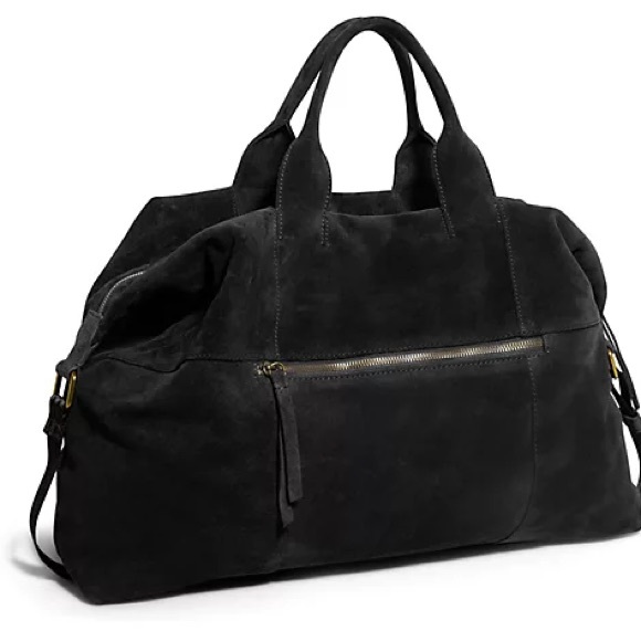 American Leather Co. Iris Suede Weekender-Black - Picture 3 of 11